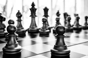 black and white chess piece